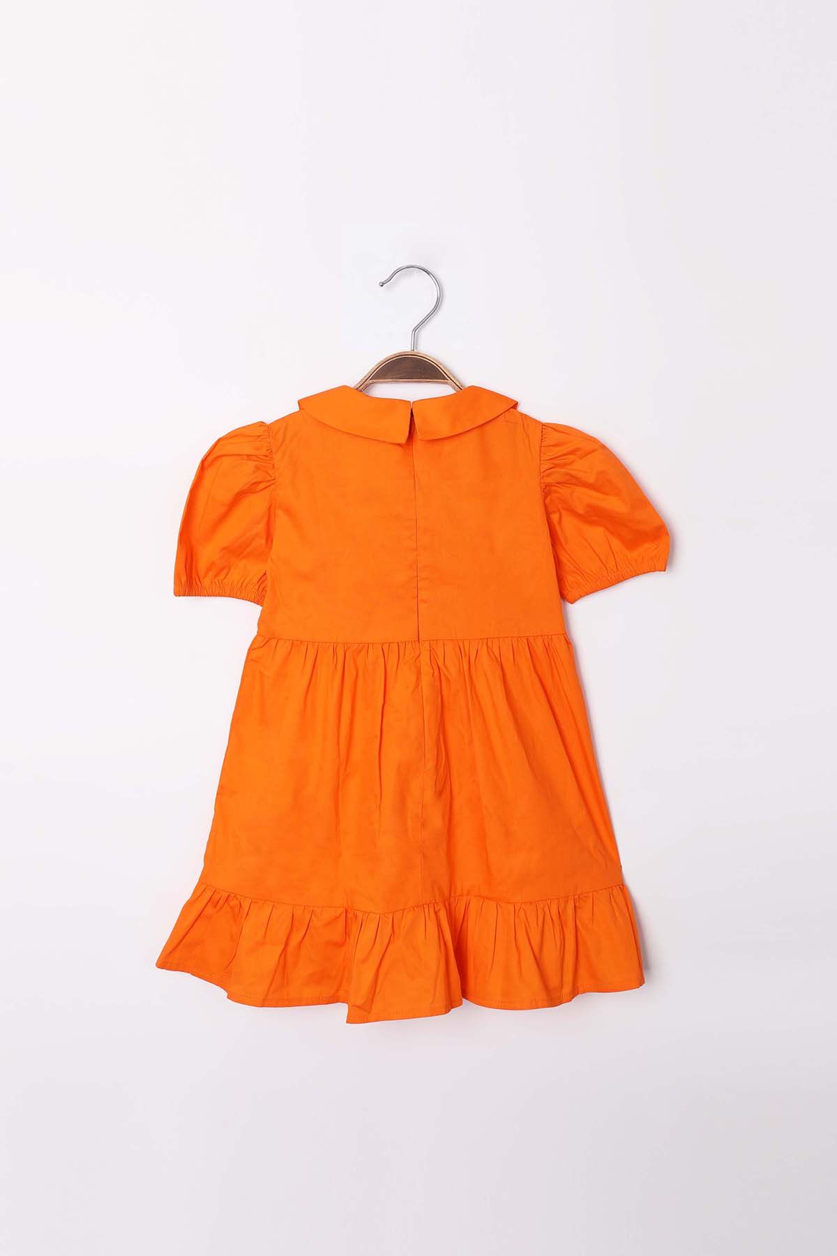 Zen Enfant - Robe à Volants En Popeline - Orange 3