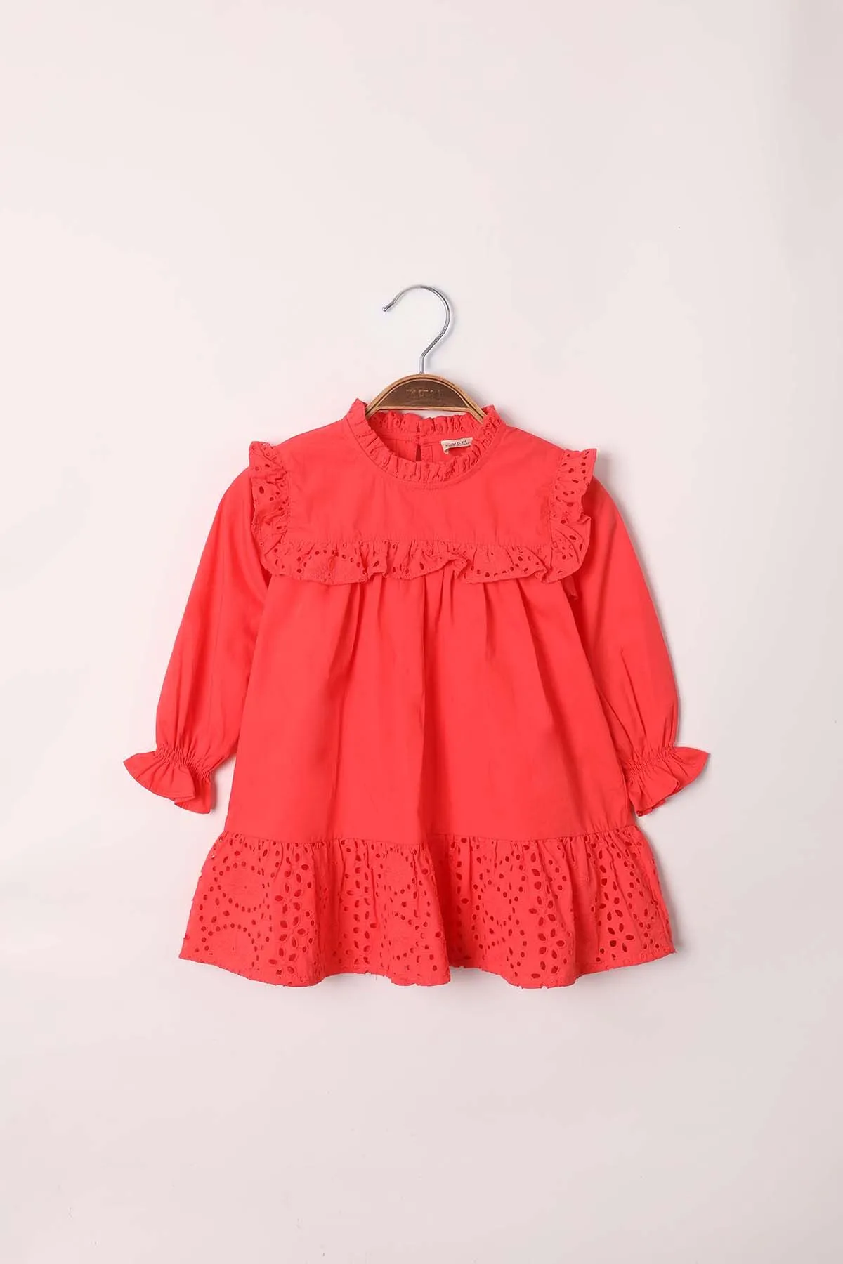 Zen Enfant - Robe À Volant En Broderie Anglaise - Rouge