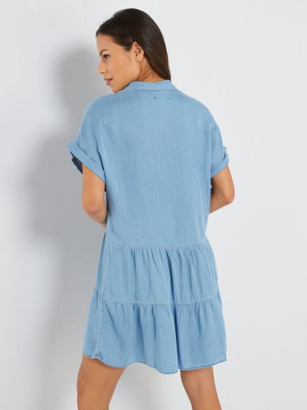 Kiabi Femme Robe courte avec col chemise Bleu denim Drest