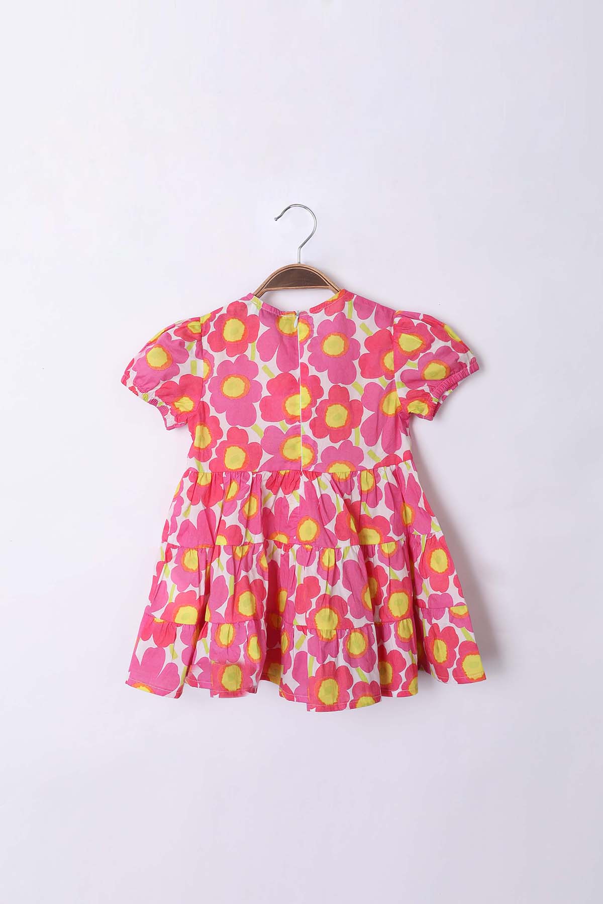 Zen Enfant - ROBE IMPRIMÉE FLEURS À VOLANTS - Rose 7
