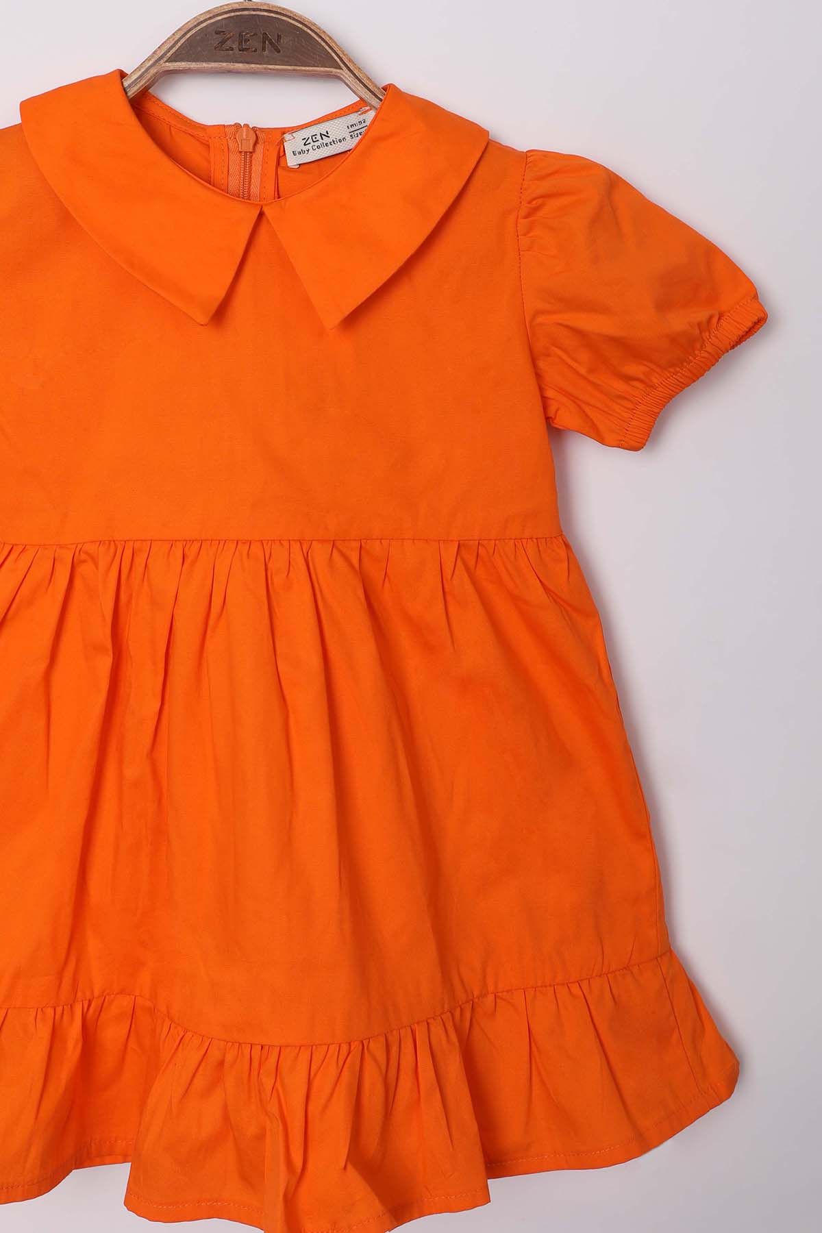 Zen Enfant - Robe à Volants En Popeline - Orange 6