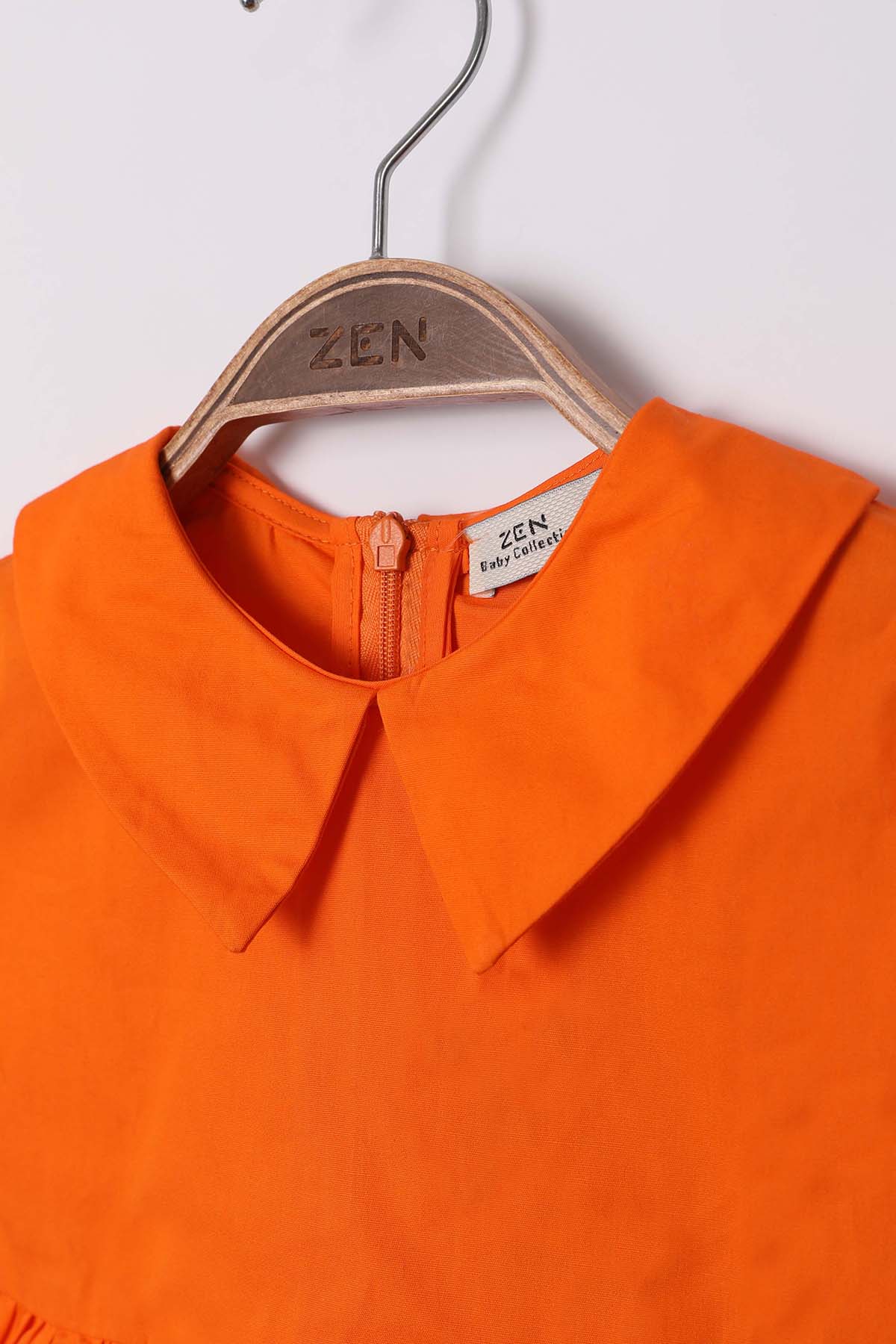 Zen Enfant - Robe à Volants En Popeline - Orange 7