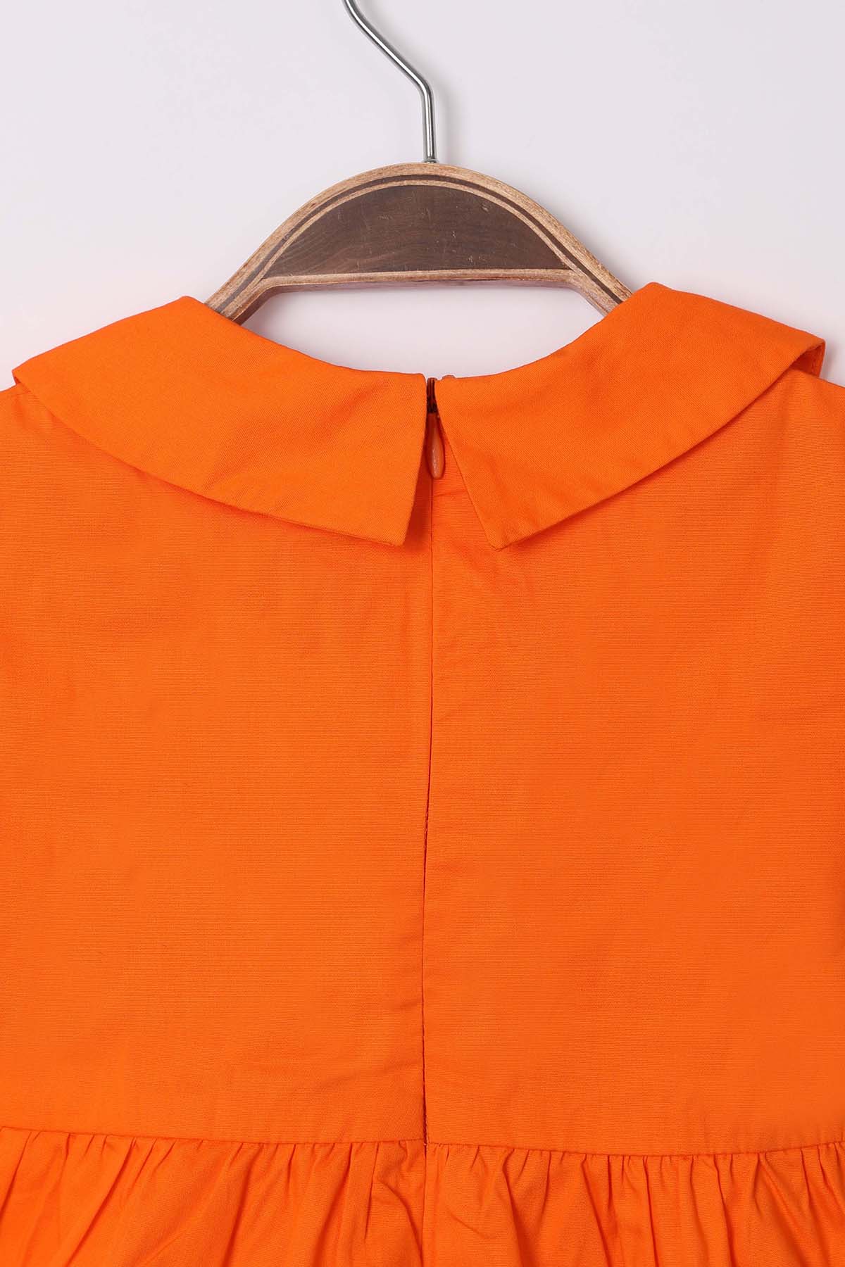 Zen Enfant - Robe à Volants En Popeline - Orange 8