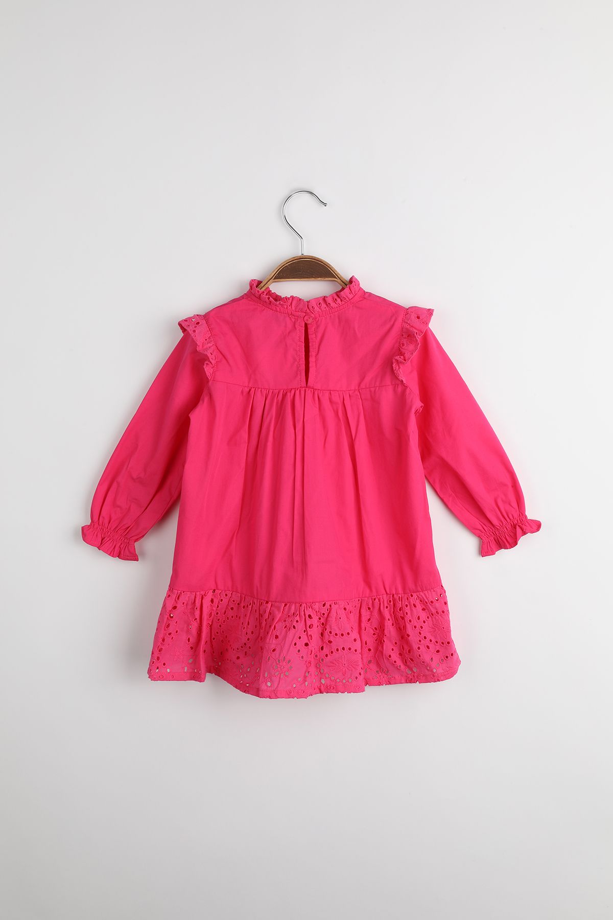 Zen Enfant - Robe À Volant En Broderie Anglaise - Fushia 3
