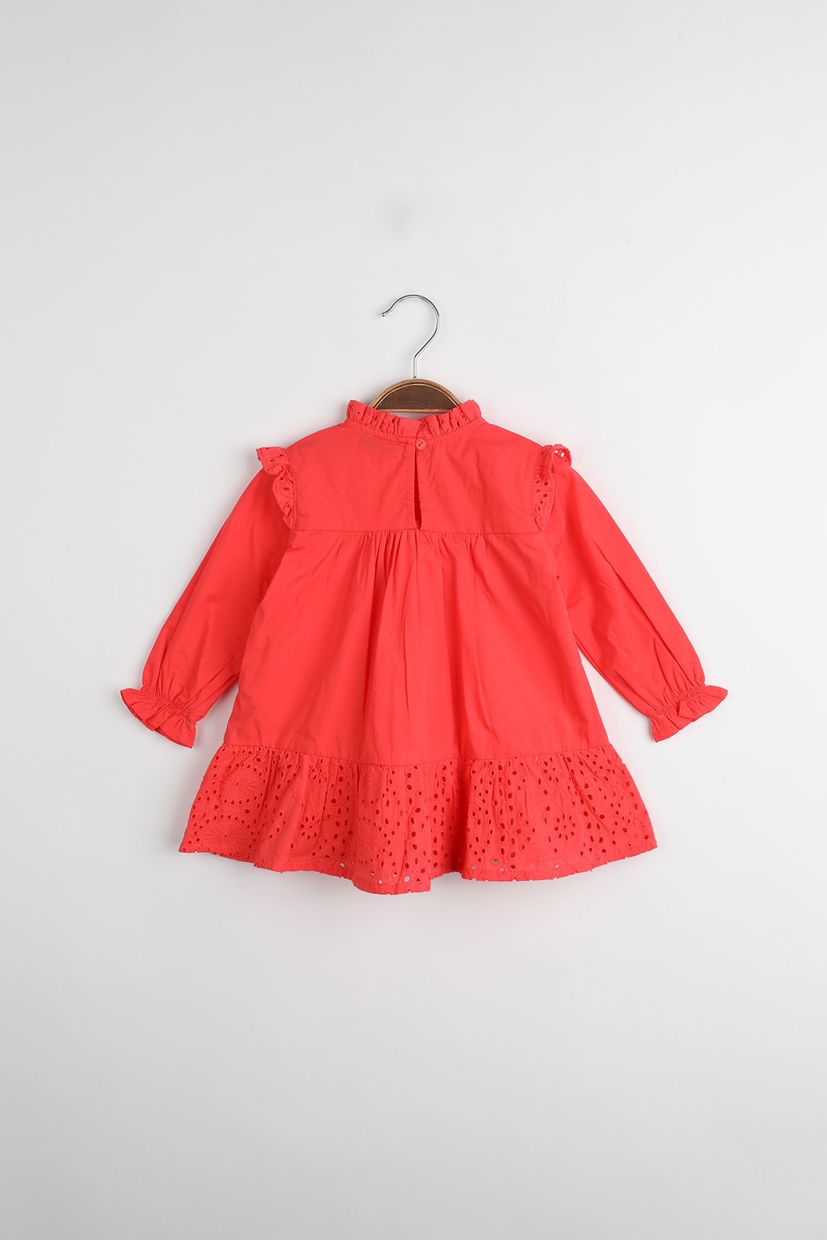 Zen Enfant - Robe À Volant En Broderie Anglaise - Rouge 5