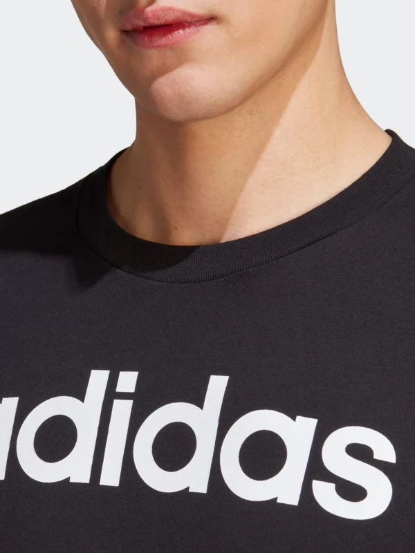 adidas t shirt essentials single jersey linear embroidered logo t shirt ic9274 noir regular fit 2
