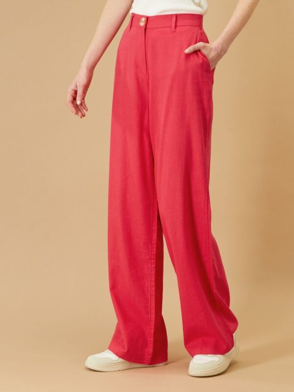 Kiabi Femme Pantalon large en lin Rose Drest