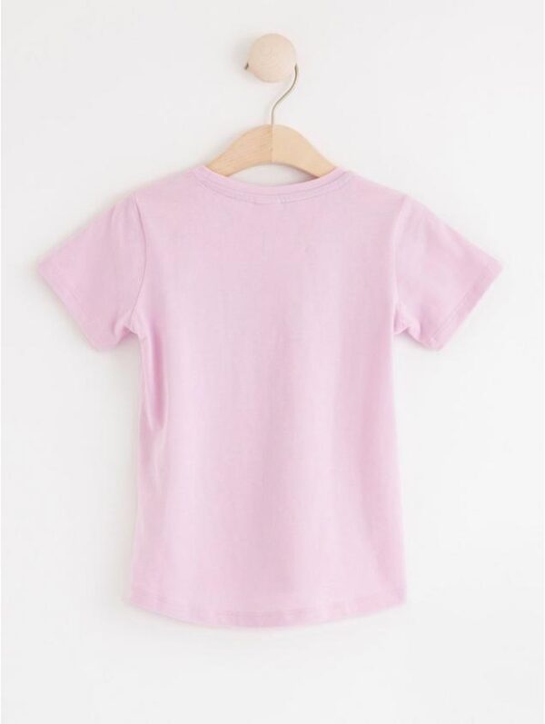 pink short sleeve top with print 2