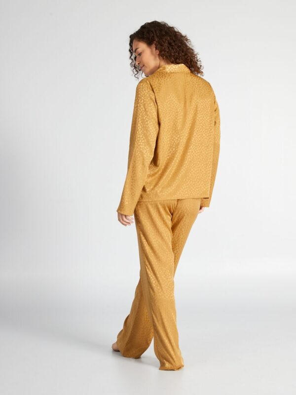pyjama long imprime tachete satine 2 pieces beige anj87 1 frb2