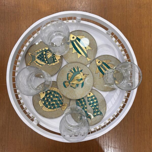 10 SOUS TASSES ROND BLEU DORE 7554298360598725717 n