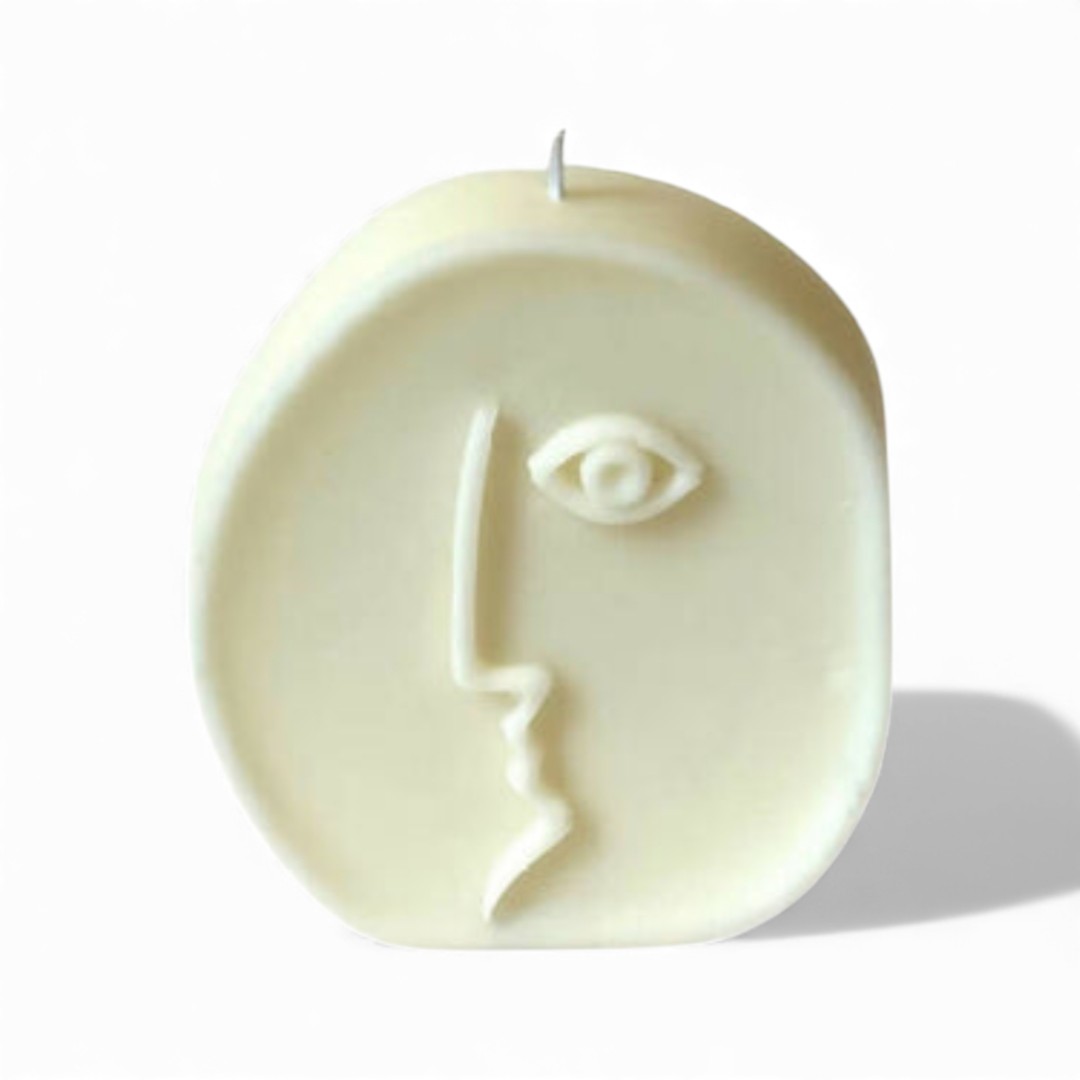 Bar à Bougies – Bougie Parfumée Visage Rond- Blanc
