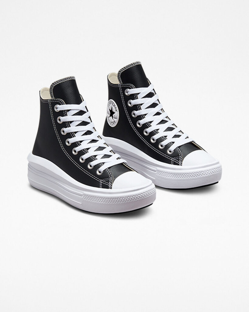Converse En Cuir Noir Femmenull