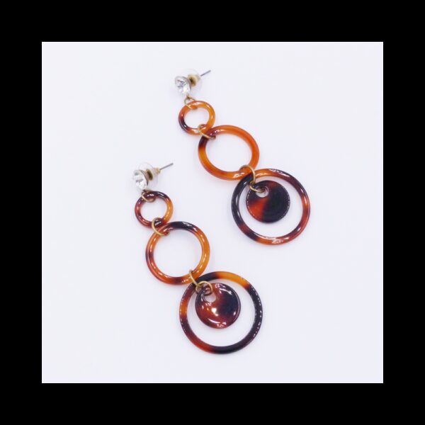 Boucles D'oreilles Créoles Tortue En émail Noir - Or 10 Carats - Lot De 10 Paires