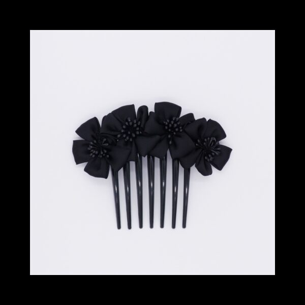 peigne a cheveux floral noir