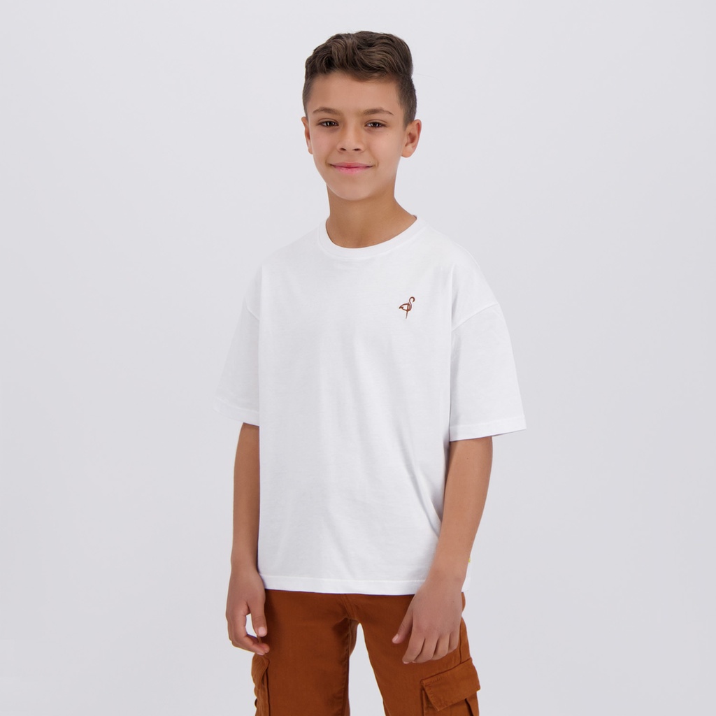 KONTAKT – T-shirt oversized pour garçon manches courtes MARGOUM – Blanc