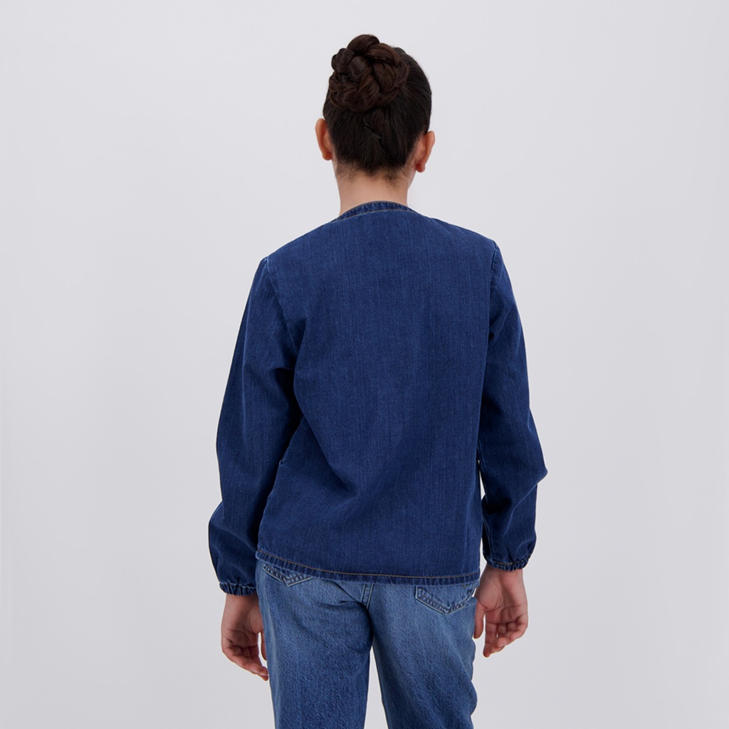 Kontakt - Blouse fille en jeans - Bleu Foncé 2