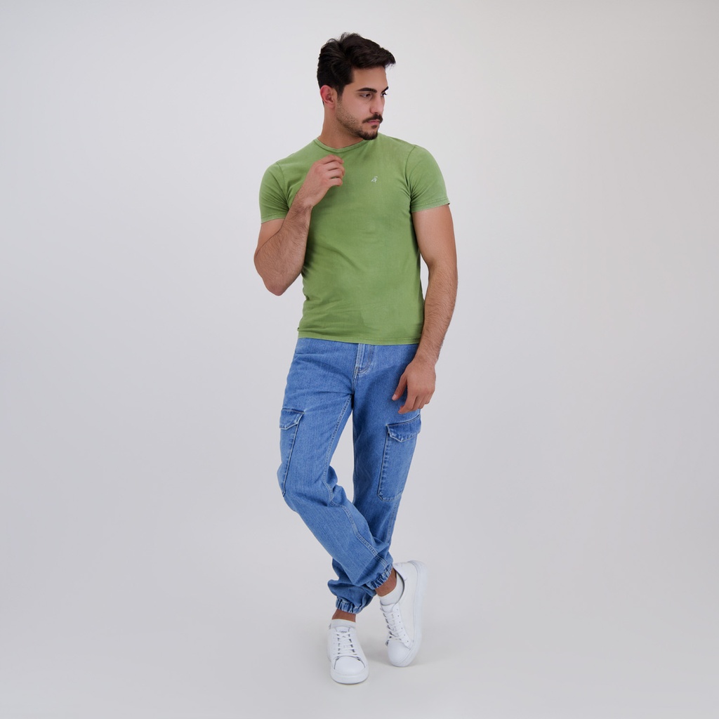 Kontakt - T-shirt unisexe manches courtes délavé - Vert Délavé. 2