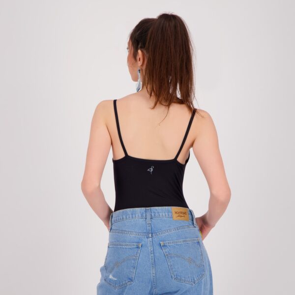 KONTAKT Body femme bretelle avec broderie Noir Drest