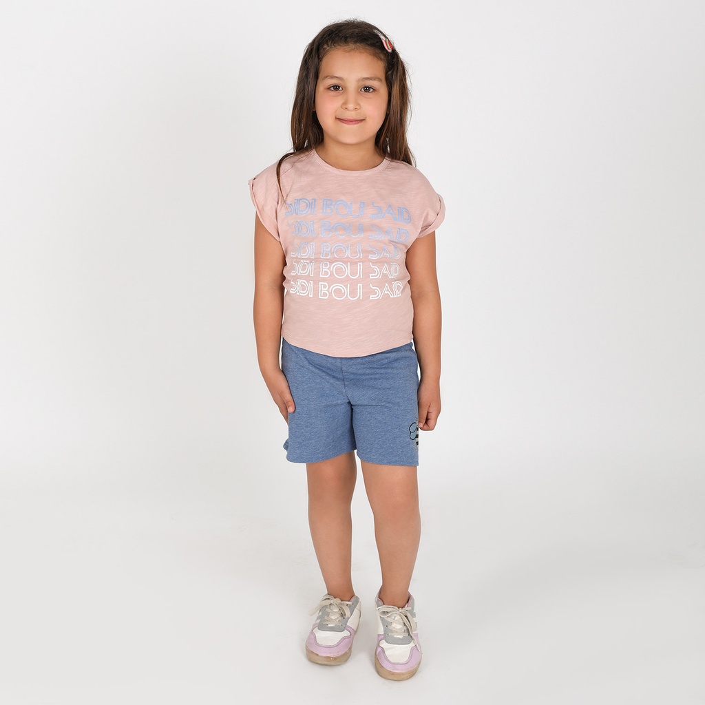 KONTAKT Short fille molleton BEE YOU Bleu chiné Drest