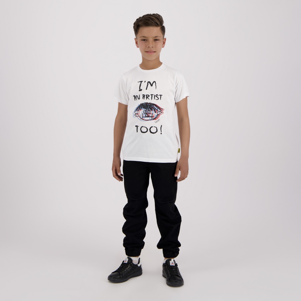 Kontakt Enfant – T-shirt garçon manches courtes I’M AN ARTIST TOO – Blanc