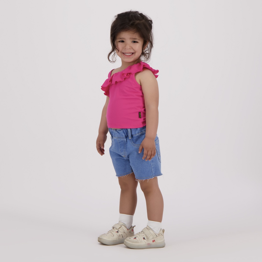 Kontakt Enfant -Débardeur bébé fille avec volant – Rose