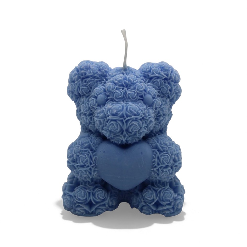 BAR À BOUGIE – Bougie Parfumée Mini Ours À Cœur – Bleu Marine