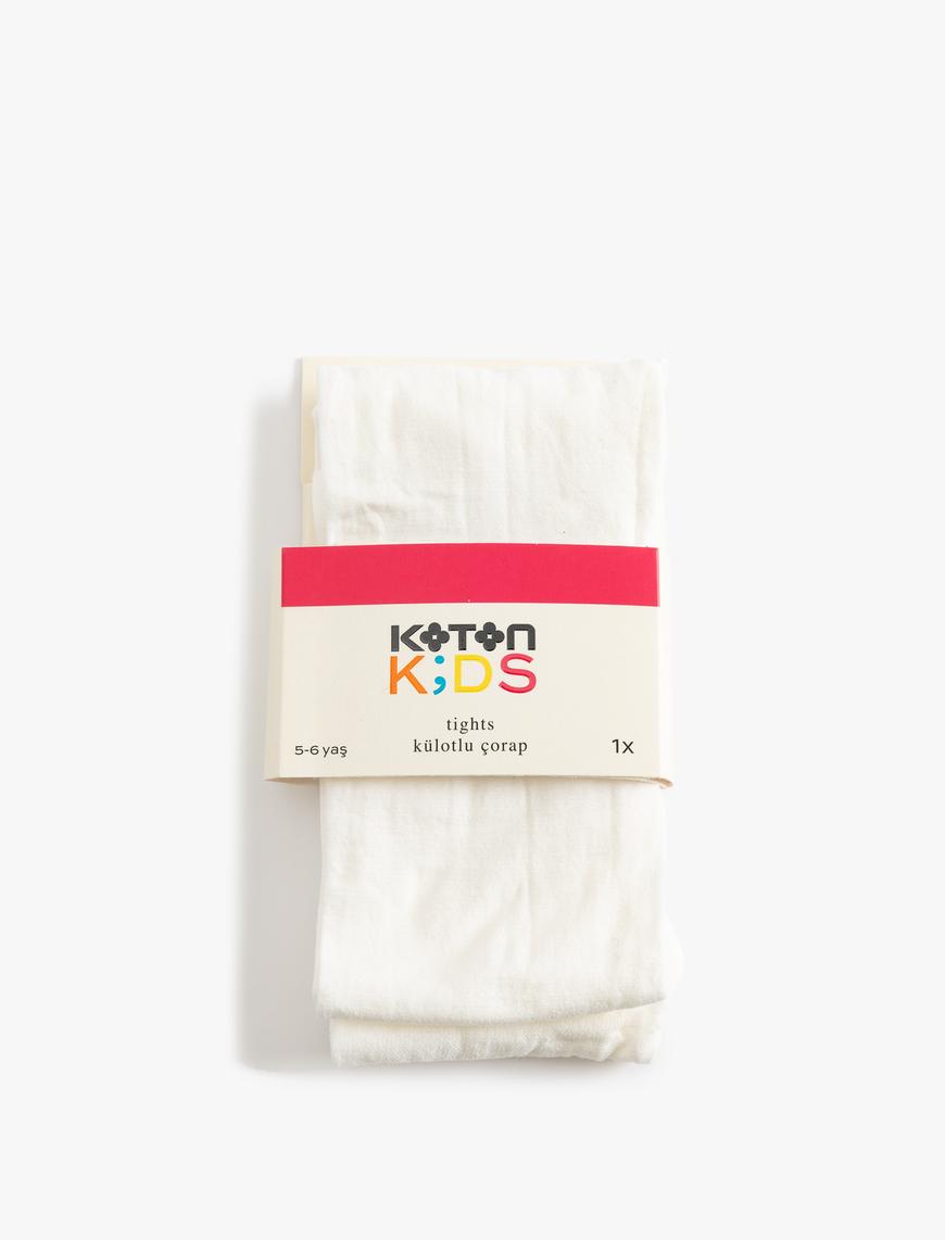 Koton– Collants basiques fille – Écru