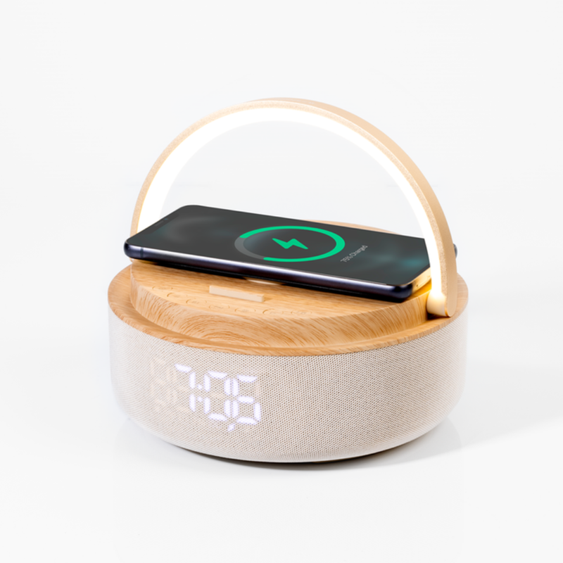 DREST TECH - Enceinte audio & lampe & charge sans-fil S10W - Beige