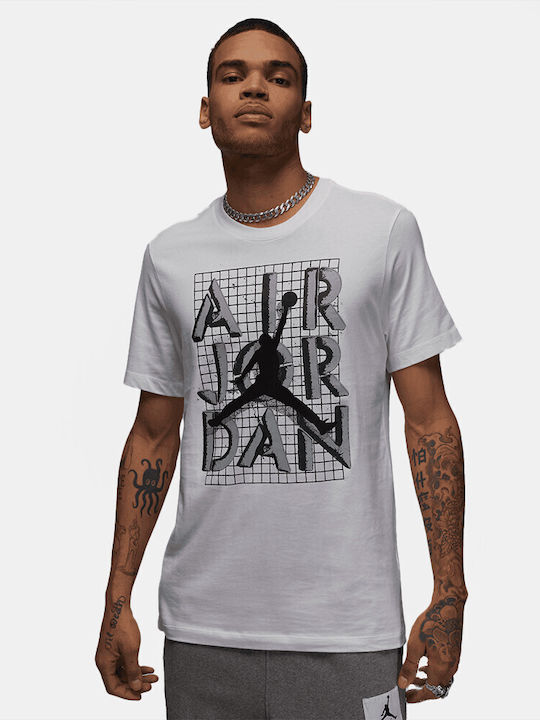 Jordan Homme – T-SHIRT JORDAN MJ BRAND JM STACK SS CREW – Blanc
