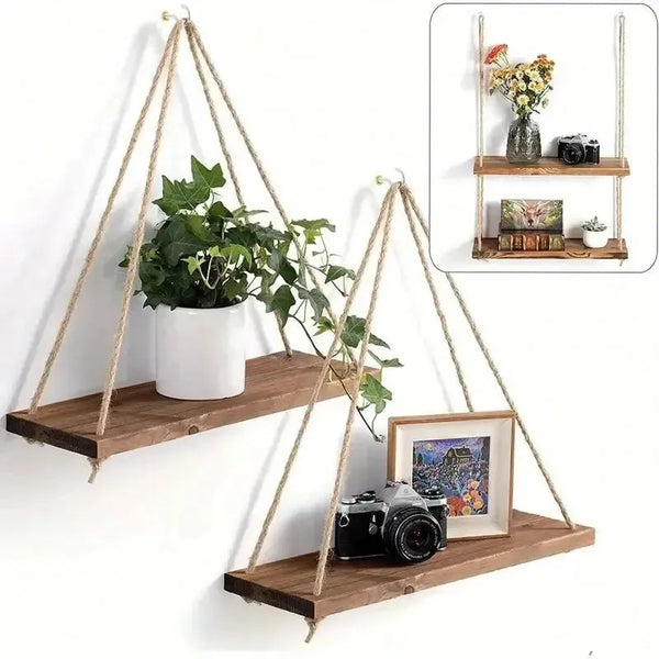 NEST - 1 Etagère murale suspendue en bois Naturelle - Marron (Copie) 10