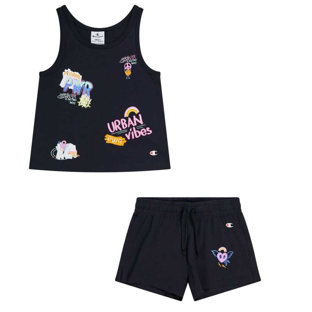 Champion -Ensemble d’été Champion pour enfant avec short, 2 pièces – Noir