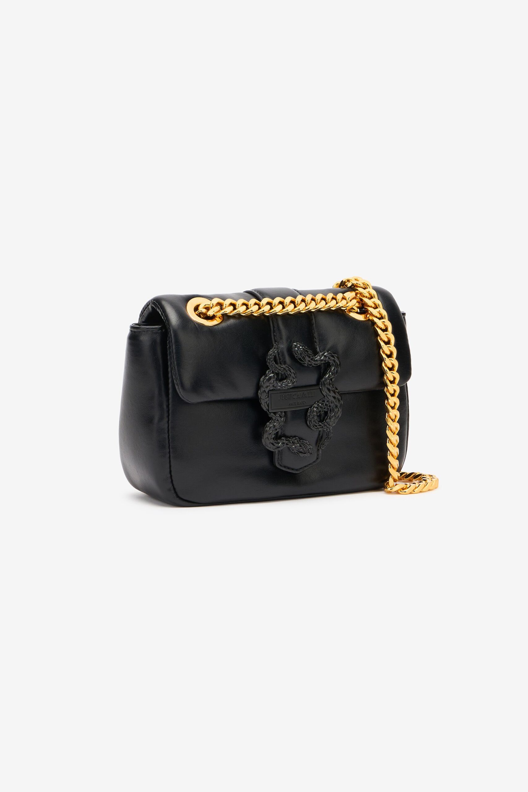 Just Cavalli  - Sac Cuir Petite Taille Carre Fermeture Snake Noir 2