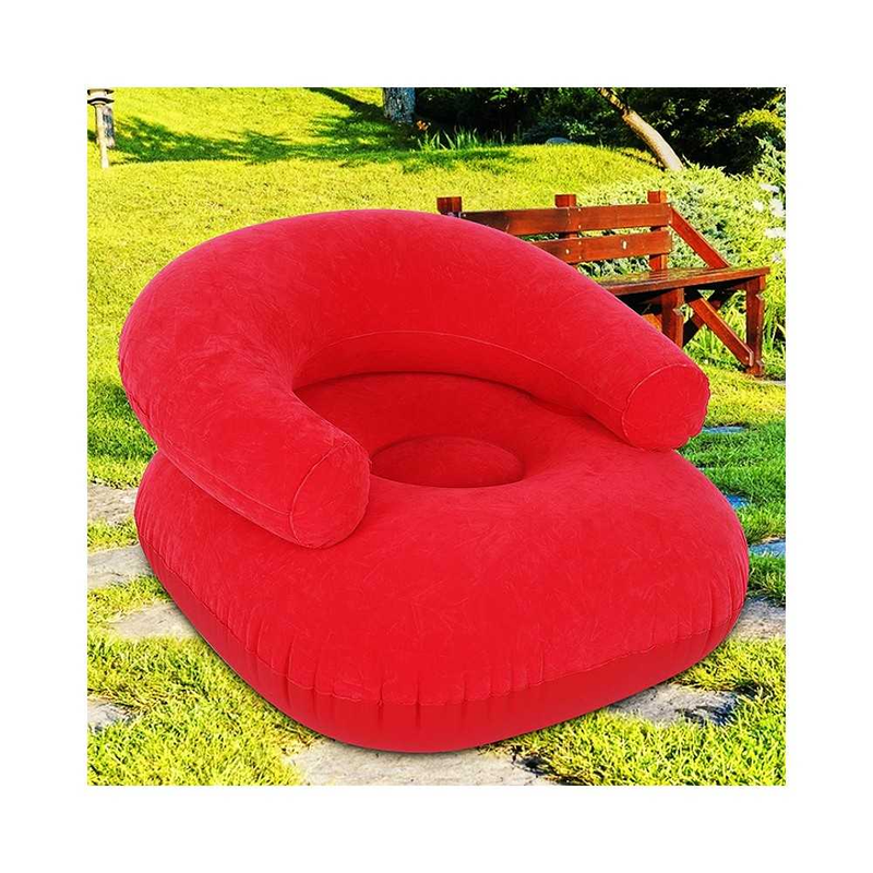 NEST - Pouf gonflable avec accoudoir rouge - avec pompe à air gratuit pg-112 3