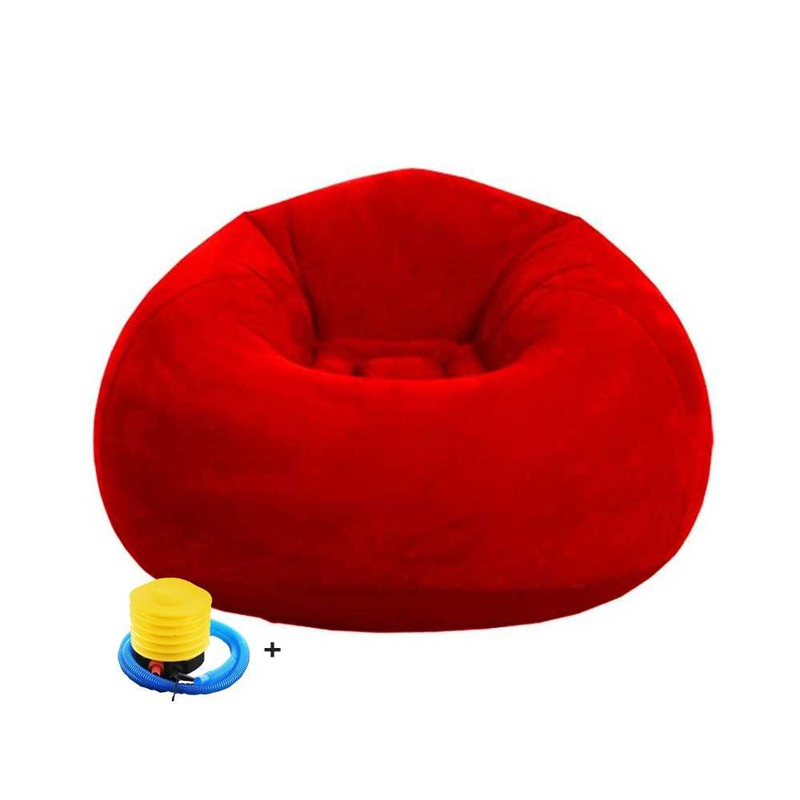 Pouf gonflable portatif rouge avec pompe à air gratuit pg-111