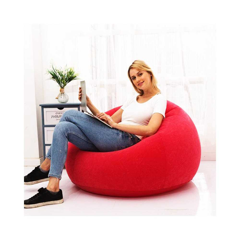 NEST - Pouf gonflable portatif rouge avec pompe à air gratuit pg-111 3