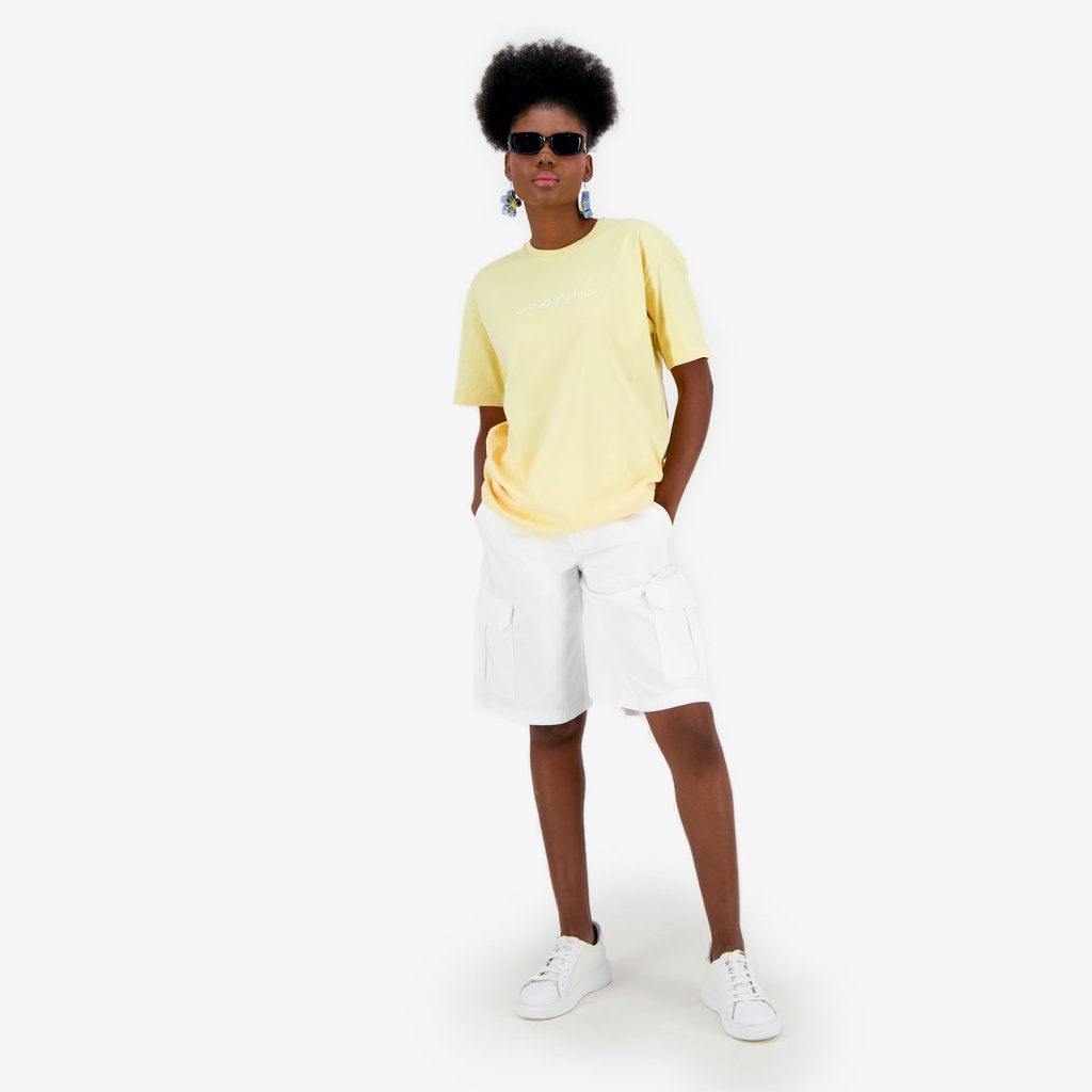 Kontakt – T-shirt oversized femme manches courtes من يسكن البحر و يحبه الناس – Jaune