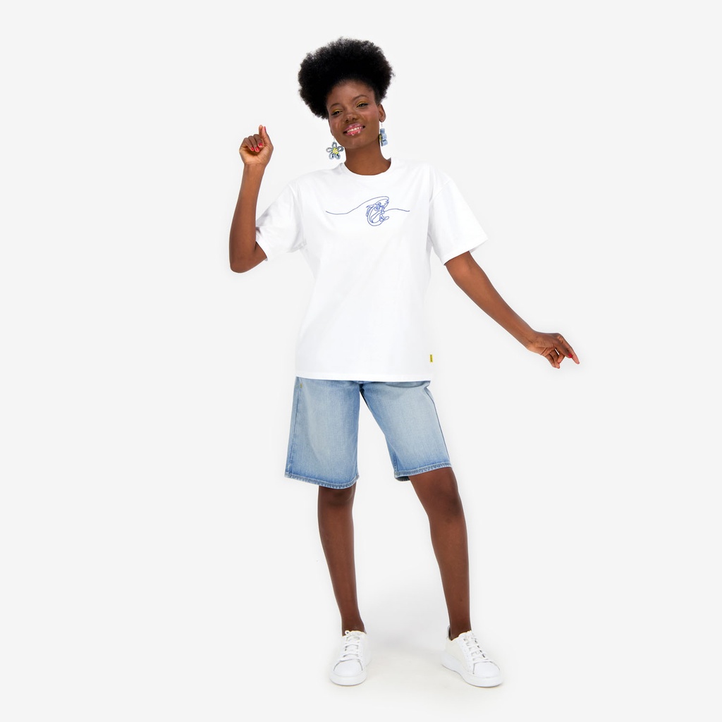 Kontakt – T-shirt oversized femme manches courtes حوت – Blanc
