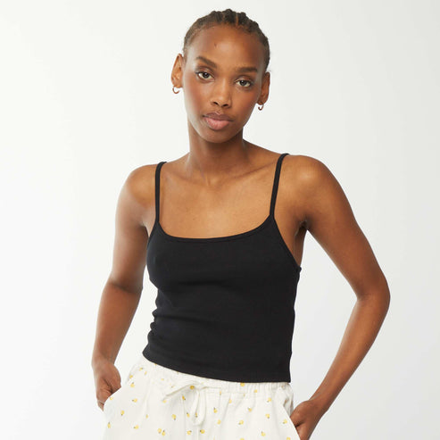 Kiabi Débardeur crop-top en matière côtelée NOIR Drest