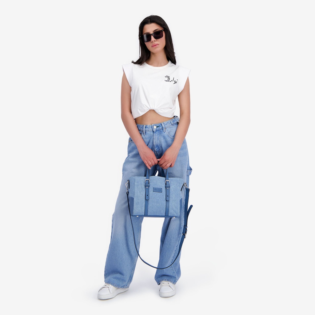 Kontakt – T-shirt femme demi manche نوارة – Blanc