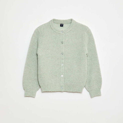 Kiabi Gilet en maille tricot grosse jauge uni VERT Drest