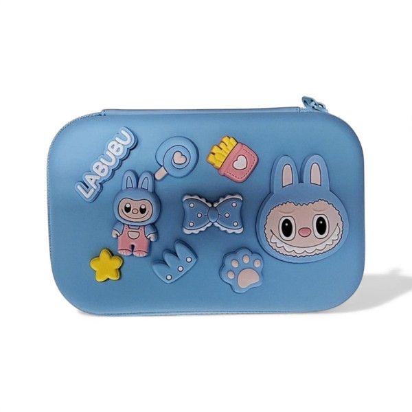 LEATHER – Trousse Silicone LABUBU grand modèle Bleu