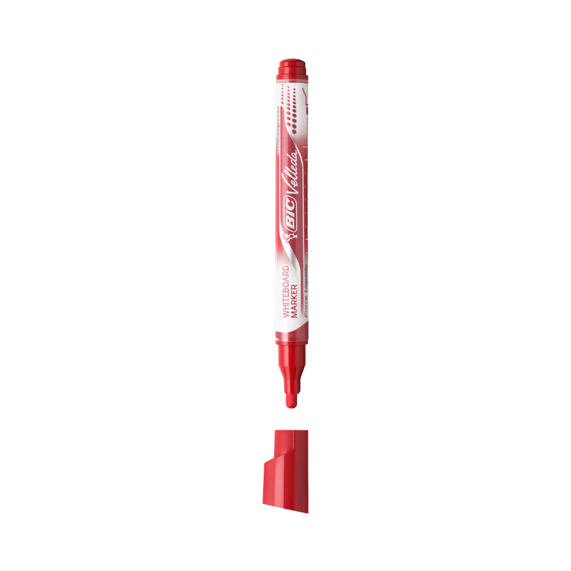 BIC – Marqueurs pour tableau blanc à encre liquide rouge – Boîte de 12