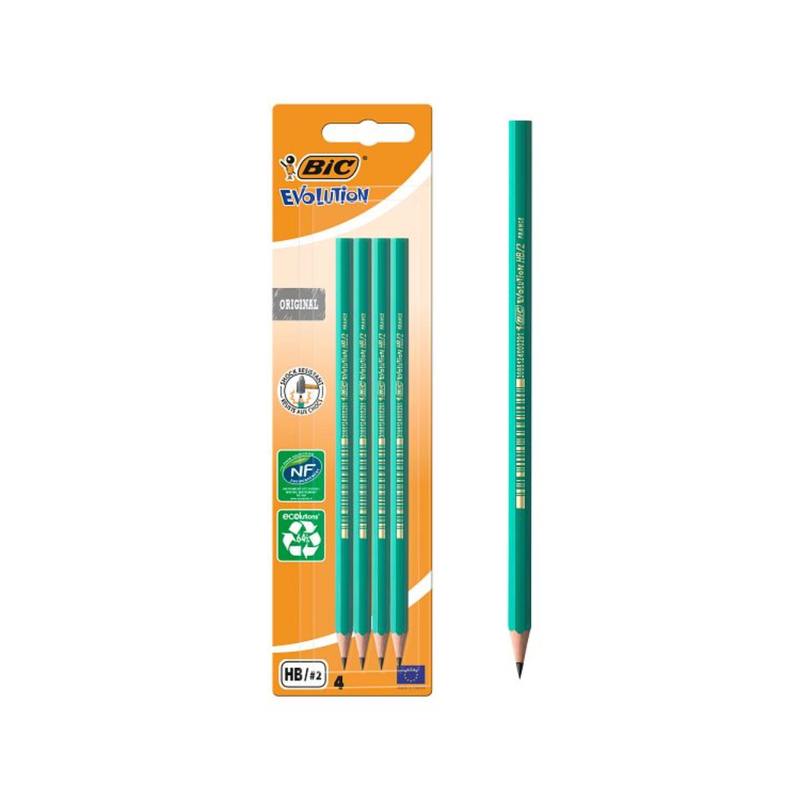 BIC – BIC Evolution Original Crayons à Papier – HB, Blister de 4