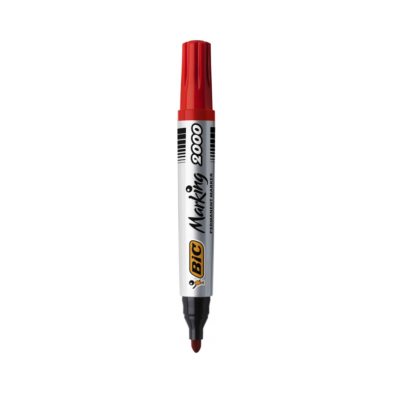 BIC – Marqueurs permanents BIC ECO 2000 – Boîte de 12, encre rouge