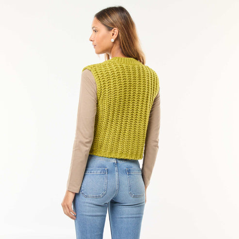 Kiabi Gilet sans manches avec ouverture à larges boutons