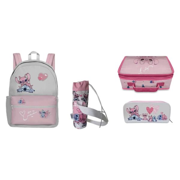 Petit sac à dos d'écolier léger à pois blancs et roses pour enfant