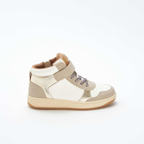 Kiabi Baskets montantes à scratchs et lacets BEIGE Drest