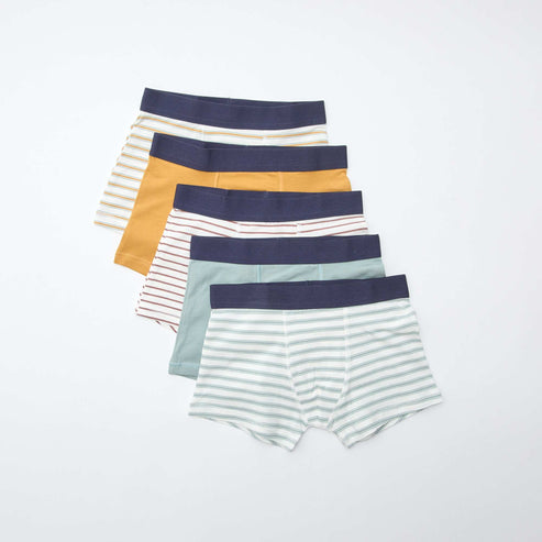 Kiabi - Lot 5 boxers unis unis et imprimés ORANGE