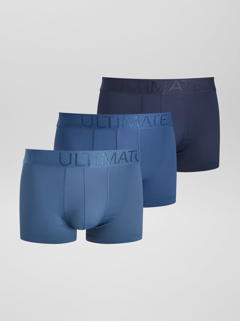 Kiabi - Lot de 3 boxers en microfibre stretch LOT BLUE