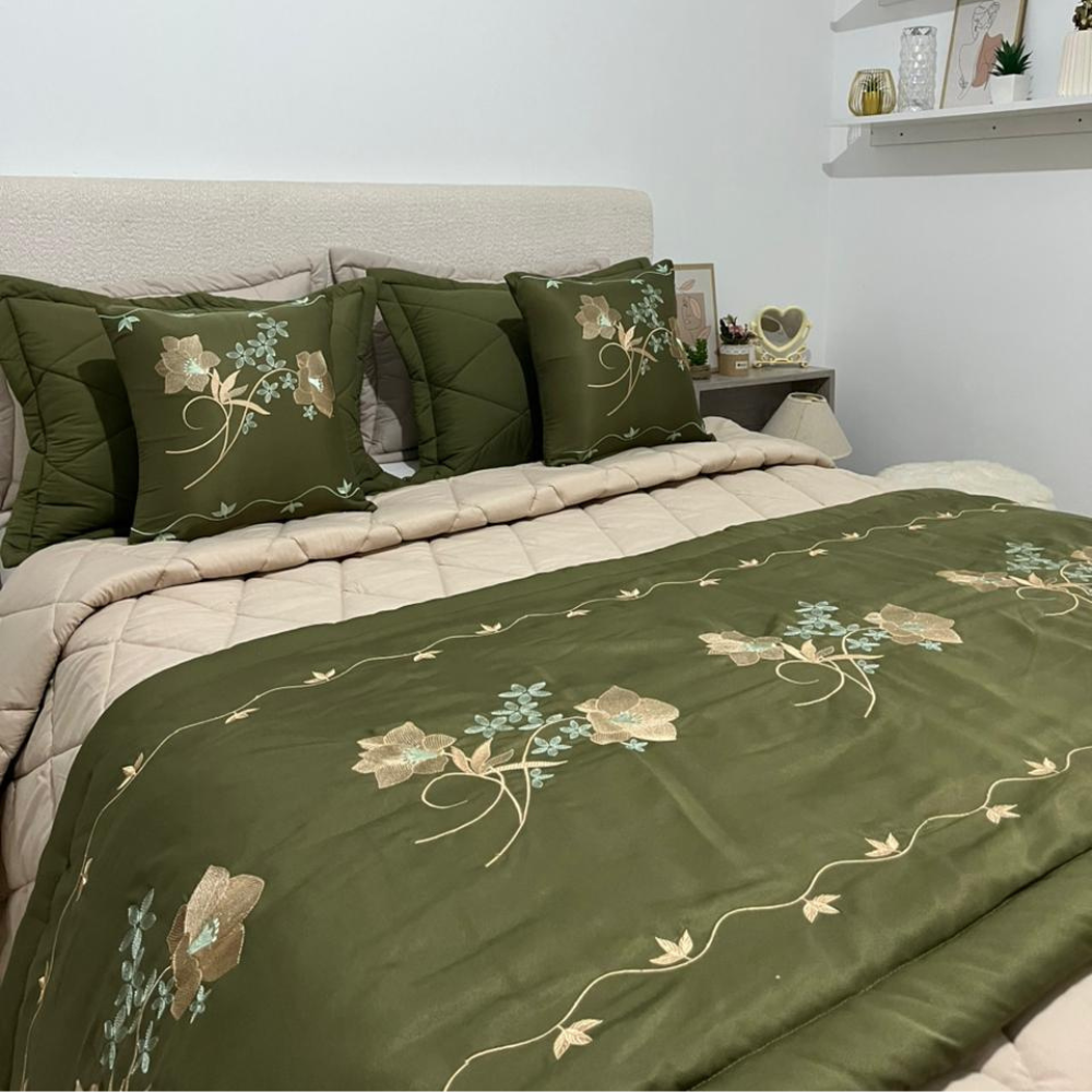 ROYAL DRAPS – Jeté de lit 260x240cm Vert
